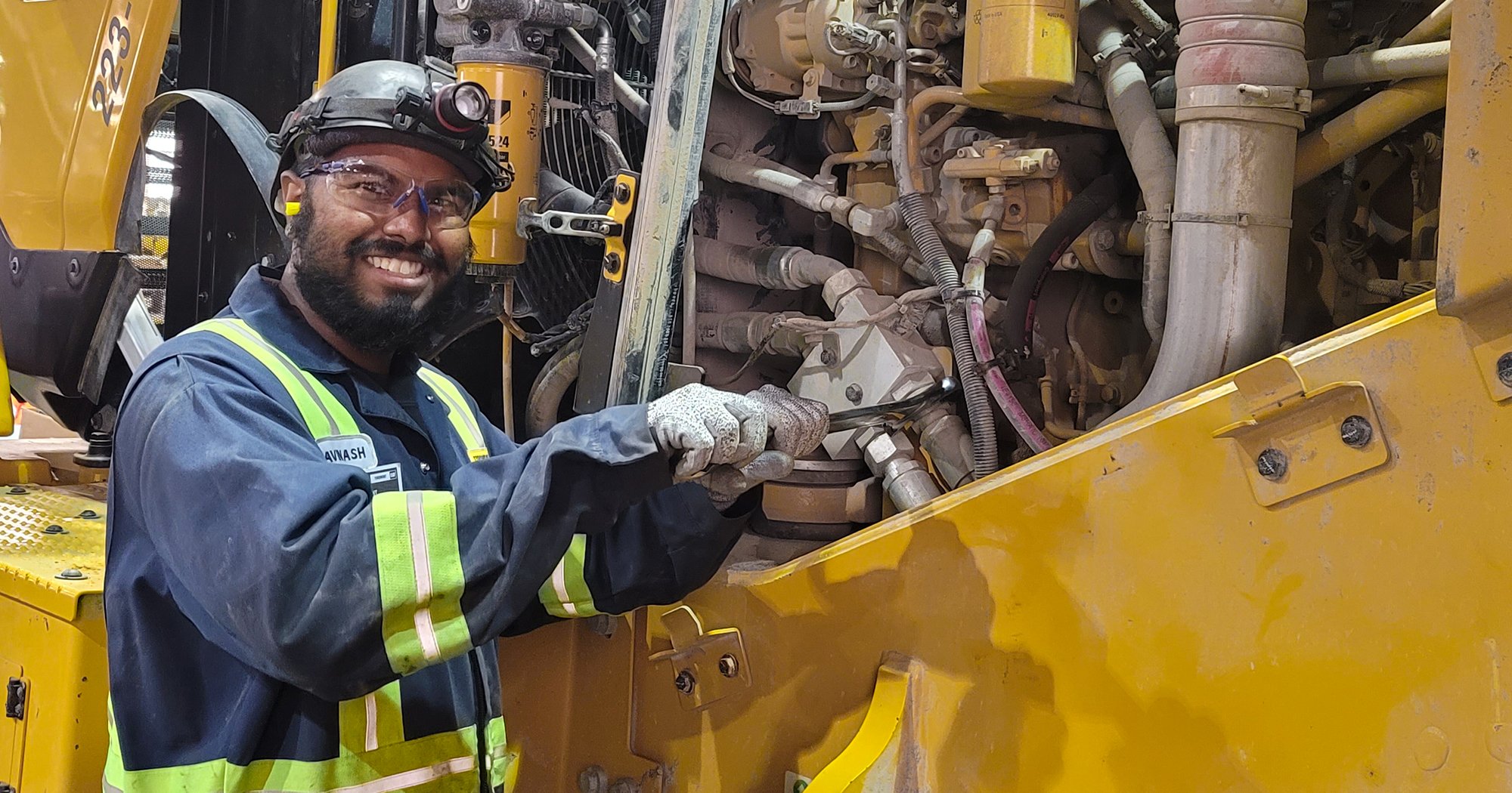 Heavy equipment tech at work