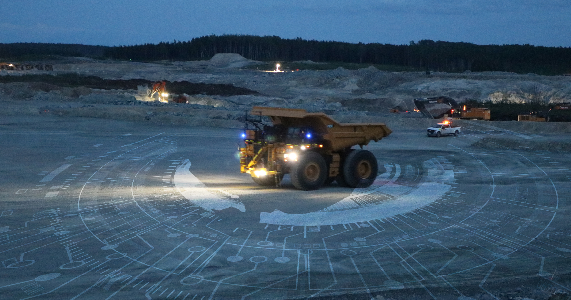 Autonomous truck in action at the mine