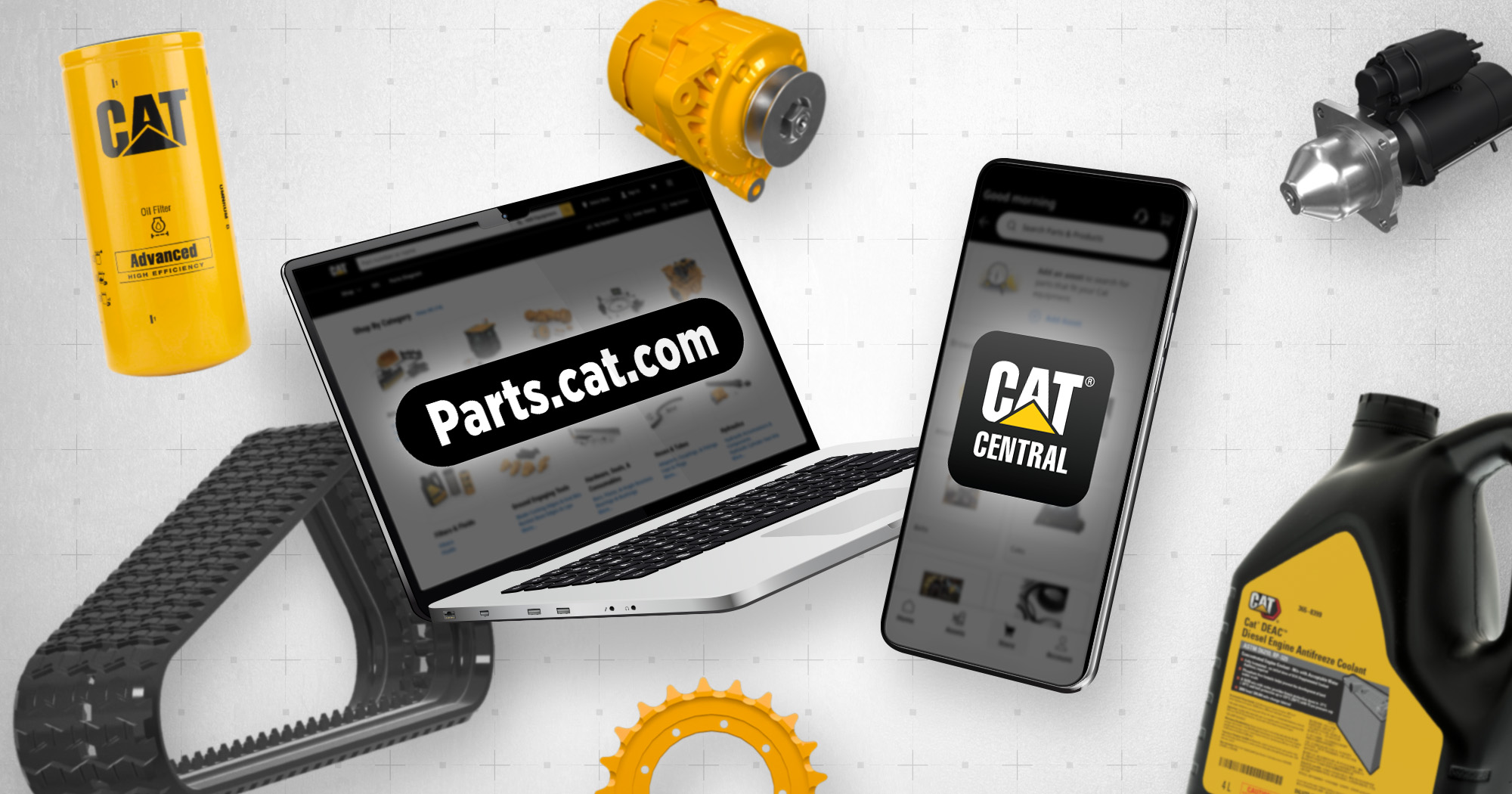 Parts.cat.com et Cat Central: 1 compte. 2 outils. Efficace.